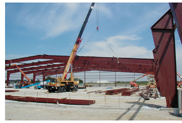 crane and steel work